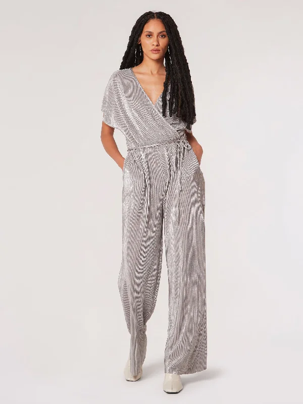 Metallic Plisse Jumper