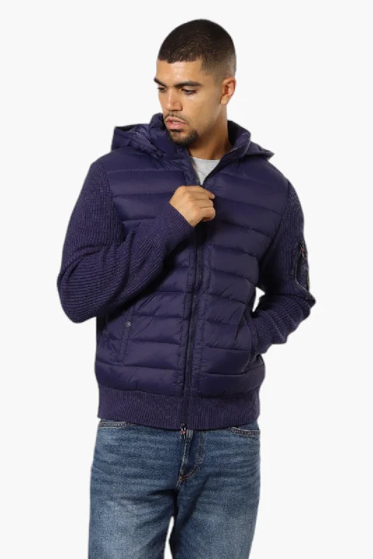 Canada Weather Gear Hooded Sweater Knit Lightweight Jacket - Navy