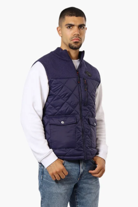 Canada Weather Gear Sweater Knit Polyfill Puffer Vest - Navy