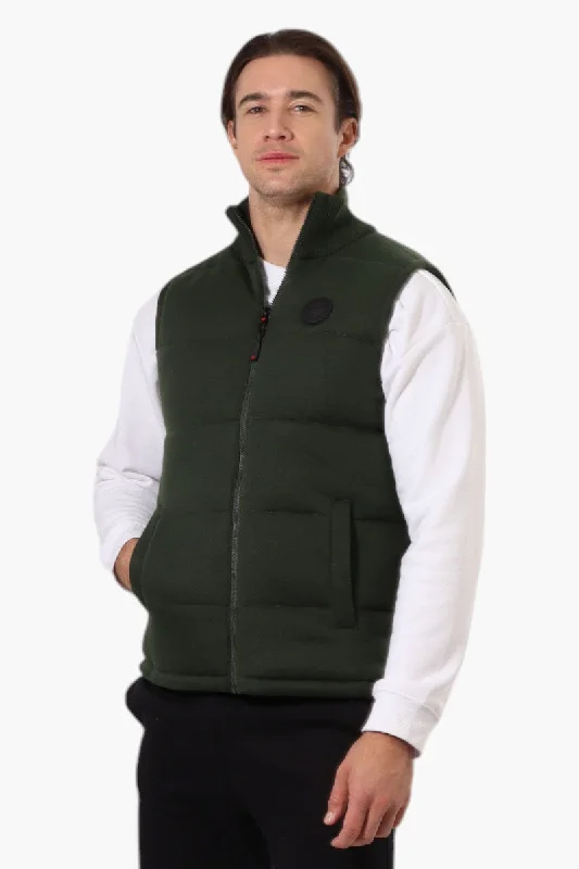 Canada Weather Gear Solid Sweater Knit Puffer Vest - Green