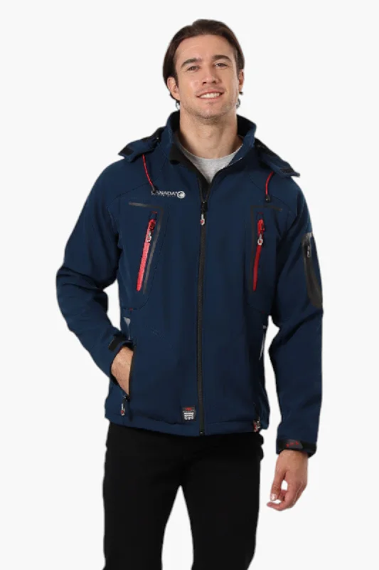 Canada Weather Gear Hooded 5 Zip Pocket Lightweight Jacket - Navy