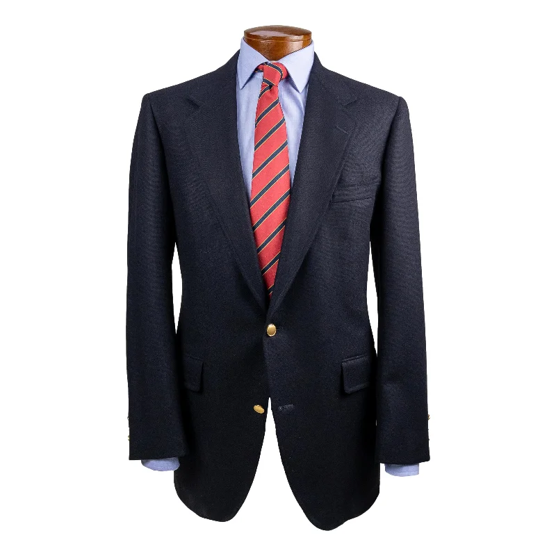 Bristol Dark Navy Wool Basket Weave Blazer (42L)