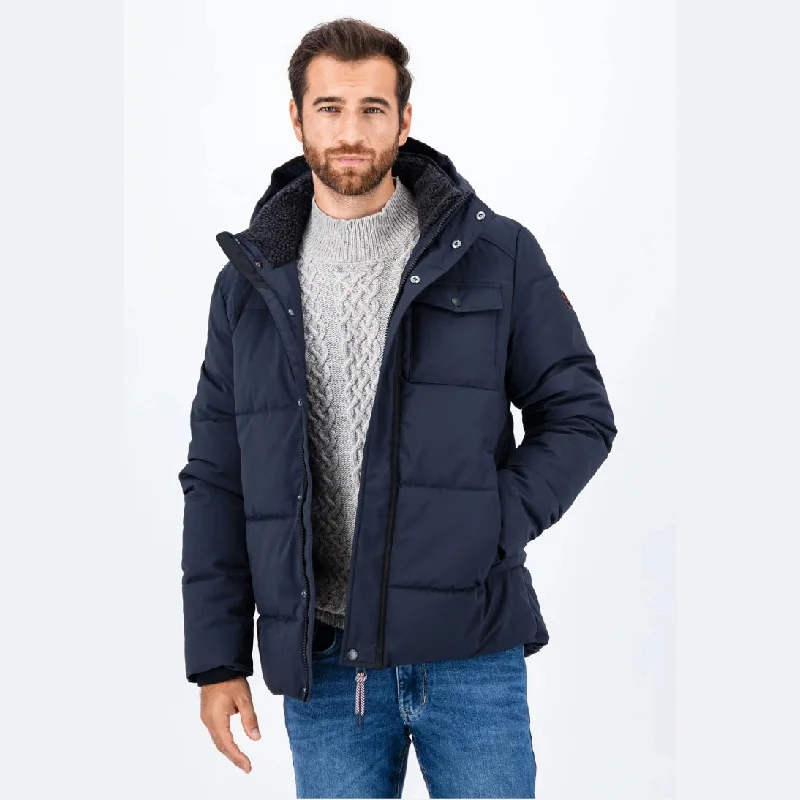 Fynch-Hatton Casual Hooded Puffer Jacket Dark Navy 14102649