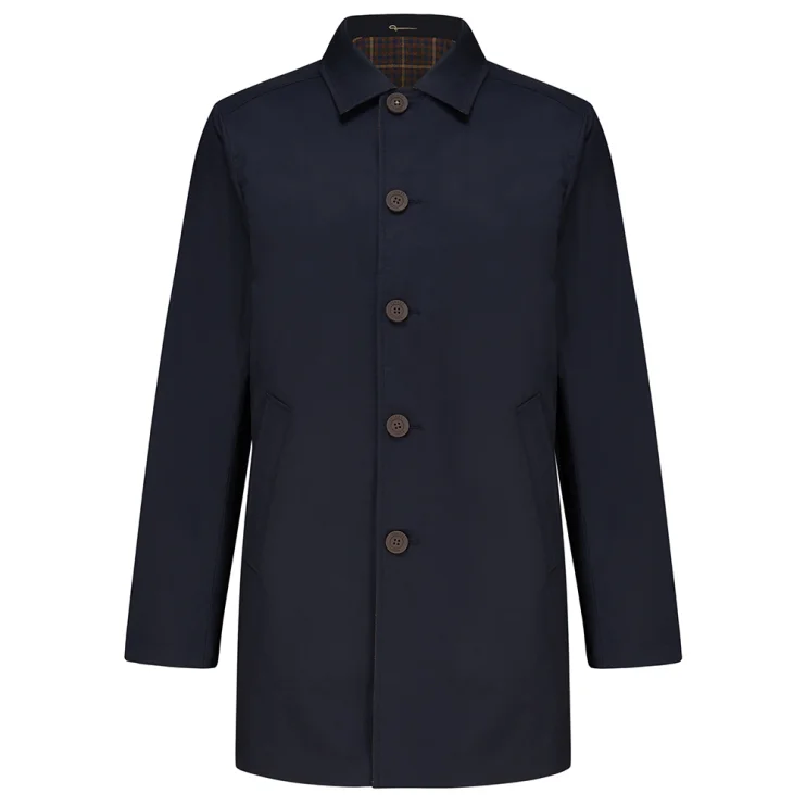 Guards London Montague Check2 Navy Reversible Raincoat