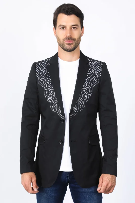 Mens Embroidery Fashion Blazer