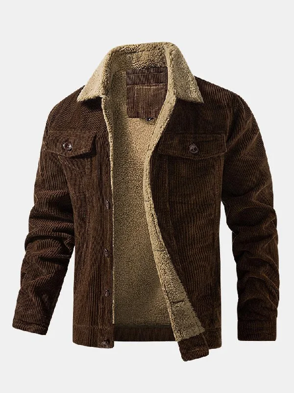 Teddy Lined Cotton Corduroy Jacket