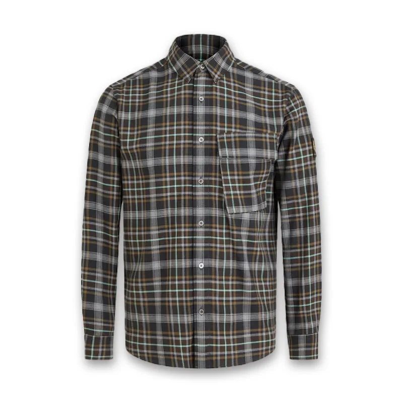 Belstaff - Scale Check Shirt in Charcoal/Oil Blue