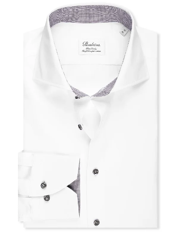 Contrast Buttons Shirt White