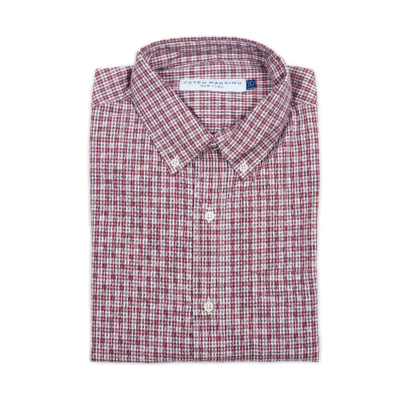 Everyday Stretch Oxford Standard Fit -  Red White Tattersall