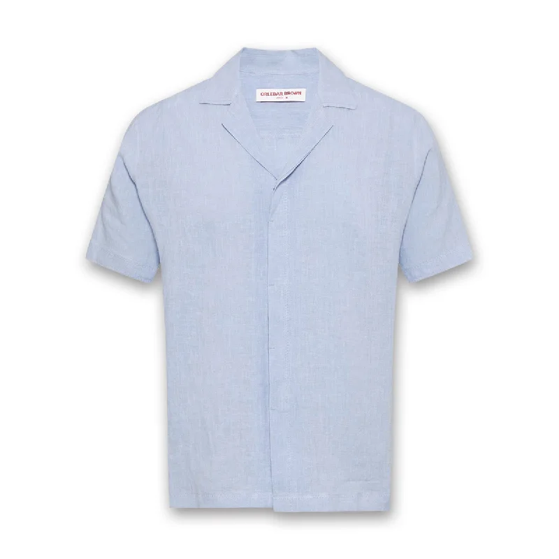 Orlebar Brown - Maitan SS Linen Shirt in Soft Blue