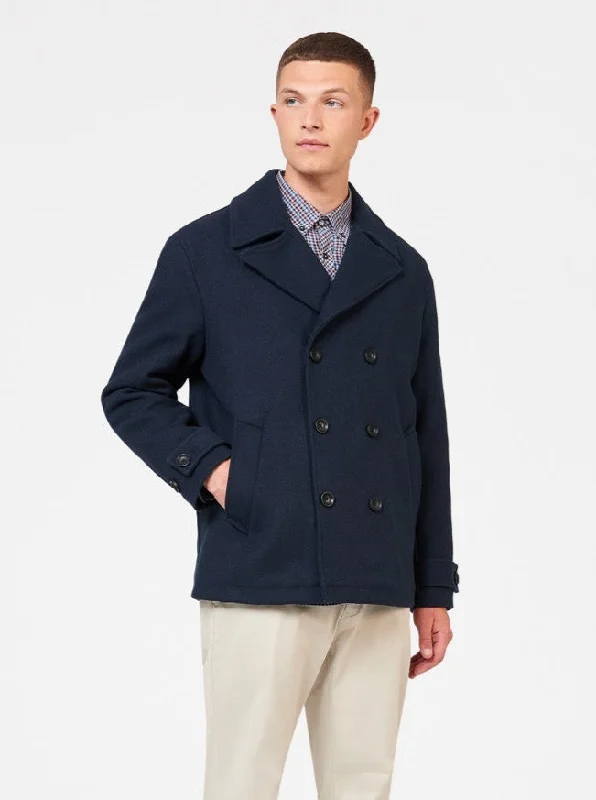 Classic Wool Blend Midnight Peacoat