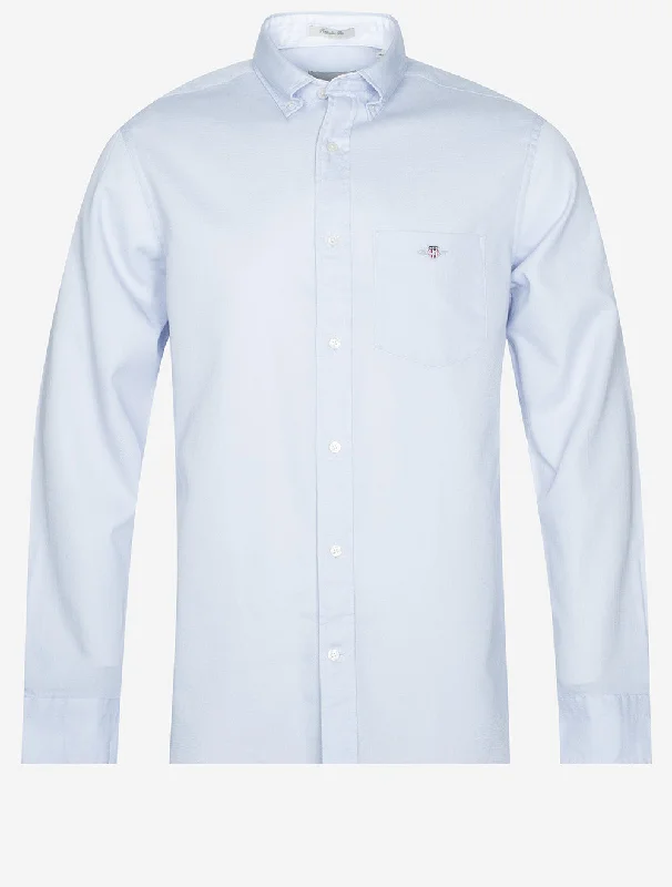 Regular Honeycomb Texture Shirt Light Blue