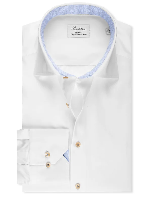 Contrast Collar Slim Fit Shirt White