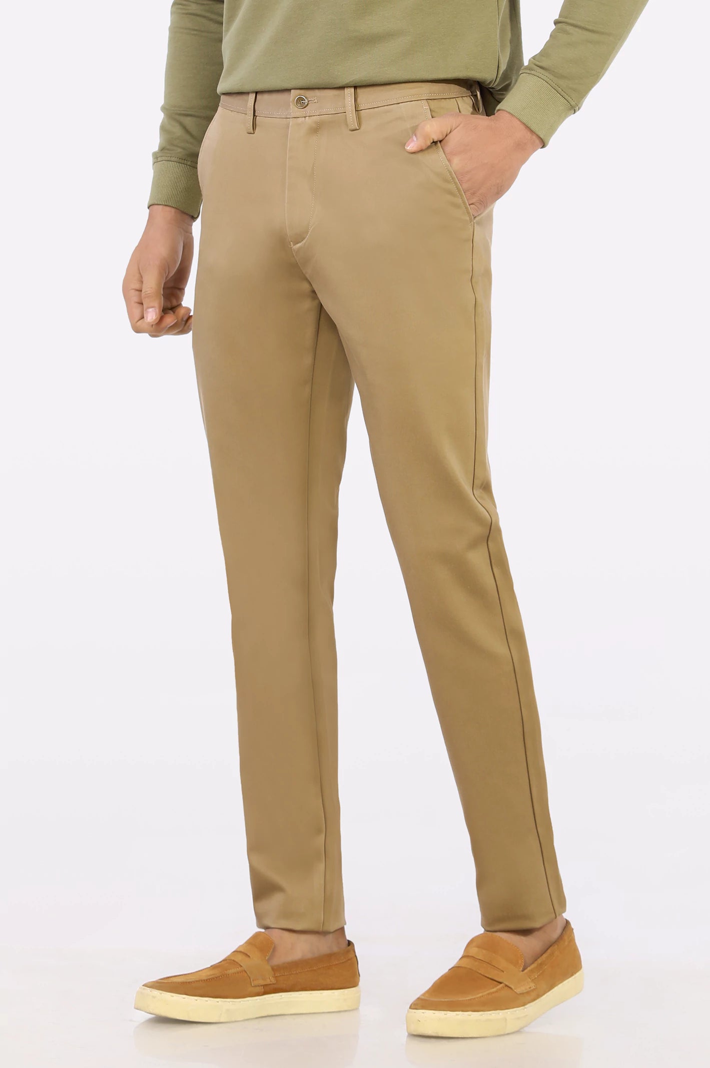 Dark Khaki Smart Fit Cotton Chino