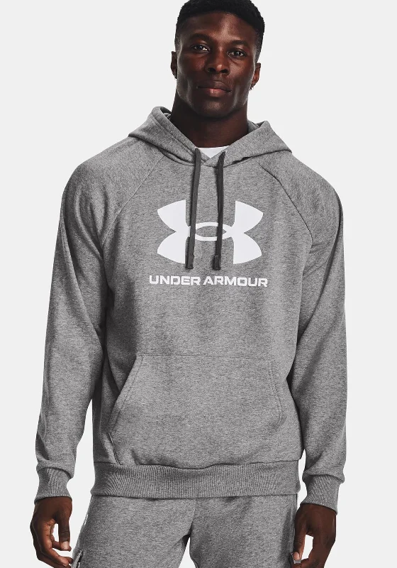 Under Armour Rival Big Logo Hoodie, Castlerock Light Heather