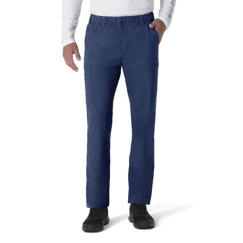 Sporty Chic Look Carhartt Force Essentials Men's Straight Leg Cargo Scrub Pant - Navy