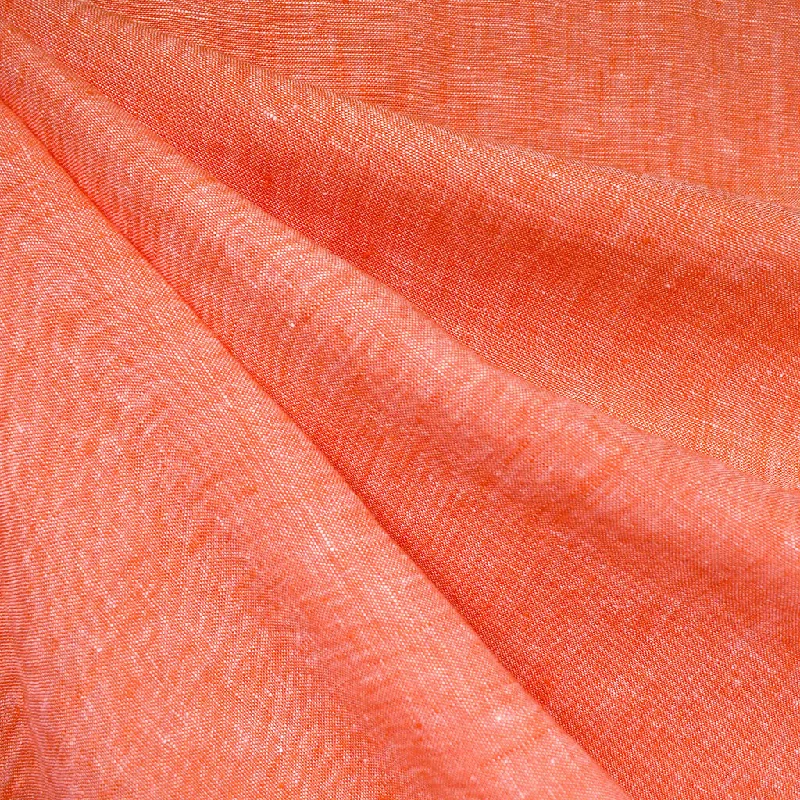 High-End Minimalism Soft Washed Yarn Dye Linen Coral