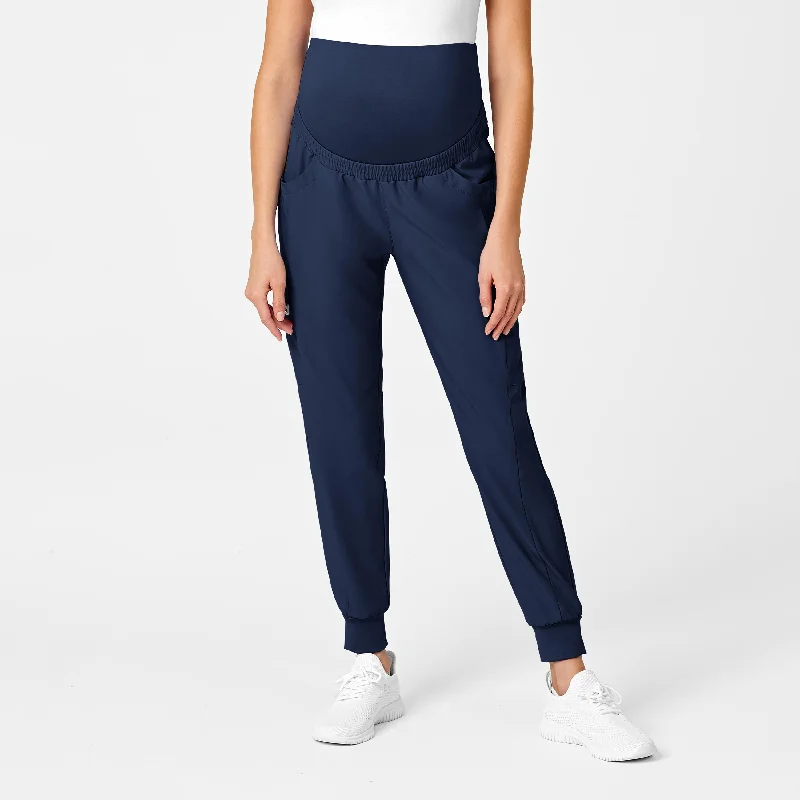 Casual Essentials W123 Maternity Jogger Scrub Pant - Navy