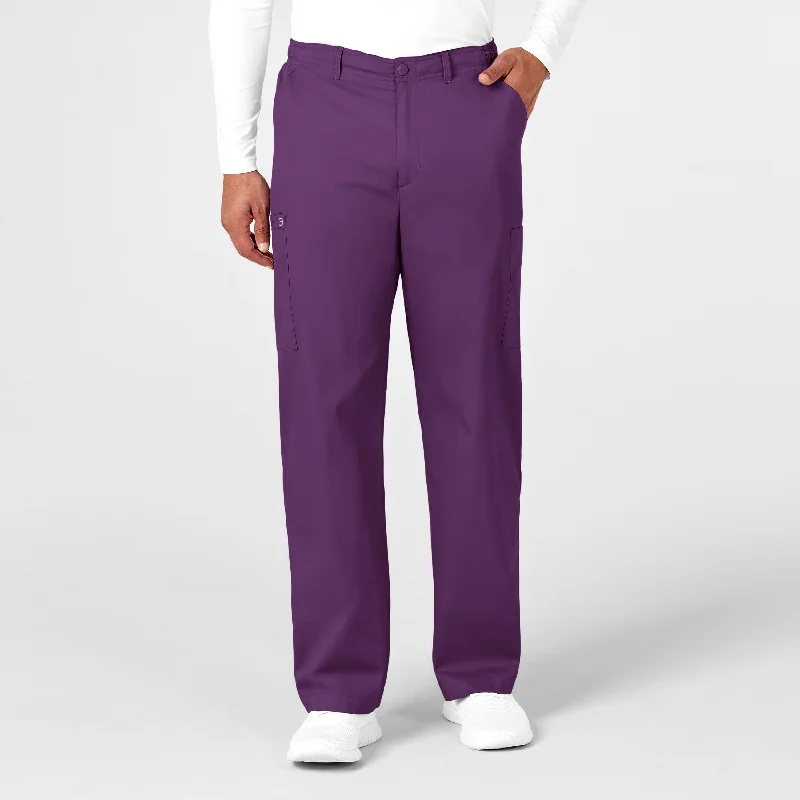 Sophisticated Edge WonderWORK Men's Cargo Scrub Pant - Eggplant