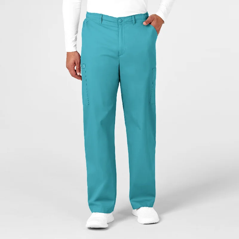 Soft Monochrome WonderWORK Men's Cargo Scrub Pant - Teal Blue