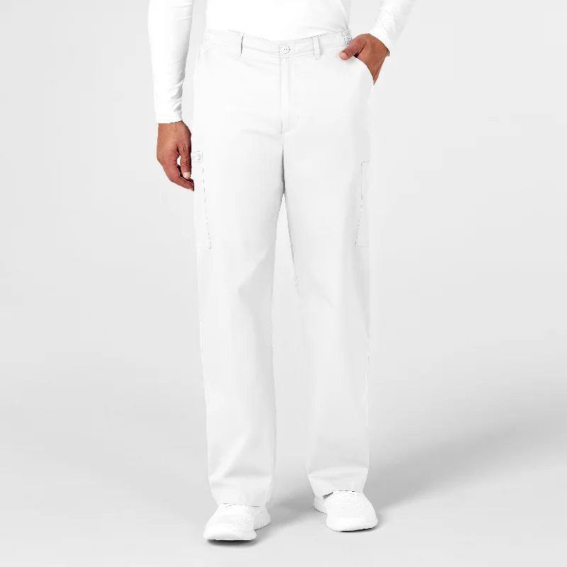 Tailored Pastels WonderWORK Men's Cargo Scrub Pant - White