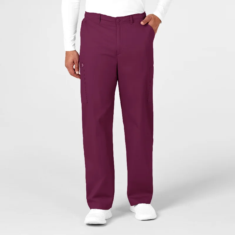 Modern Statement WonderWORK Men's Cargo Scrub Pant - Wine